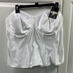 NWT - Dominique White Satin Bustier